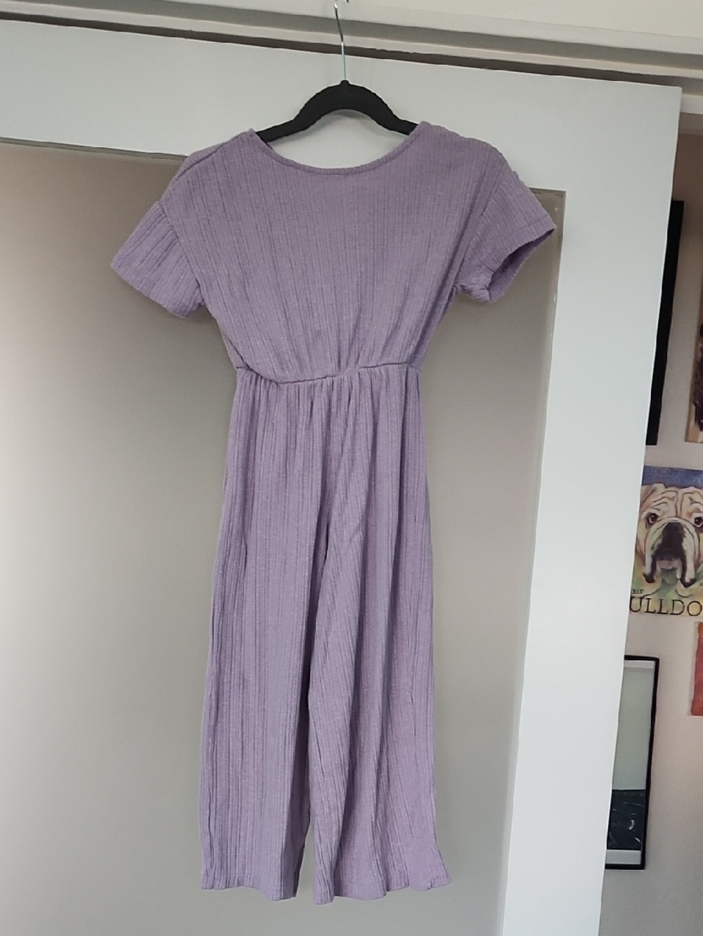 Zara Lavender Short-Sleeve Midi Jumpsuit
